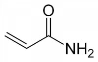 Figuur 1: acrylamide, een schadelijk onverzadigd molecuul / Bron: Publiek domein, Wikimedia Commons (PD)