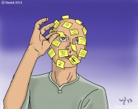 Je hersenen plakken automatisch overal labels op, zowel op jezelf als op anderen / Bron: Roel Batink ACT-illustrated