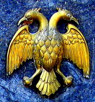 Bherunda, de tweekoppige mythologische vogel / Bron: Sarvagnya, Wikimedia Commons (CC BY-SA-3.0)