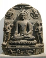 Boeddhabeeld, Mahayana-stroming, Pala Dynasty, 11de eeuw. Te bezichtigen in Museum Guimet, Parijs. / Bron: Publiek domein, Wikimedia Commons (PD)