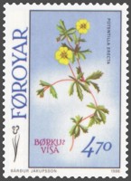 Een postzegel van de tormentil van de Faeröer, een eilandengroep, gelegen in de noordelijke Atlantische Oceaan in de driehoek Schotland-Noorwegen-IJsland / Bron: Publiek domein, Wikimedia Commons (PD)