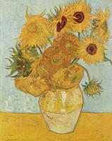 Schilderij van Van Gogh met 12 zonnebloemen, elk in een andere fase / Bron: Vincent van Gogh, Wikimedia Commons (Publiek domein)